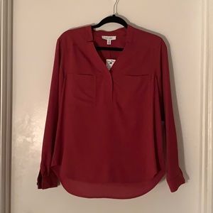 Maroon button long sleeve shirt